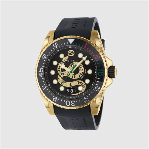 gucci dive watch 45mm gold